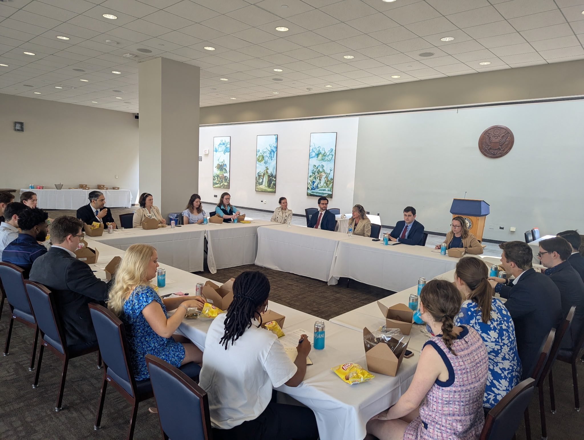 CEA President Margaret addressing Senate staff at a Capitol Hill roundtable meeting on a key policy issue