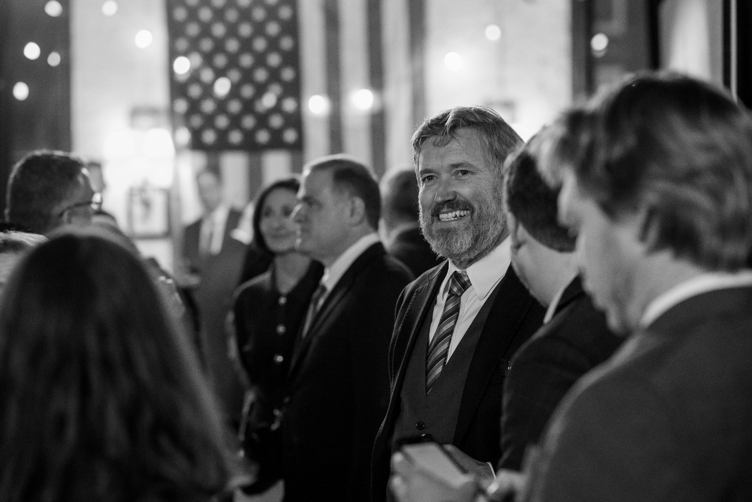 CEA members gathered at the Policy Summit with American flags